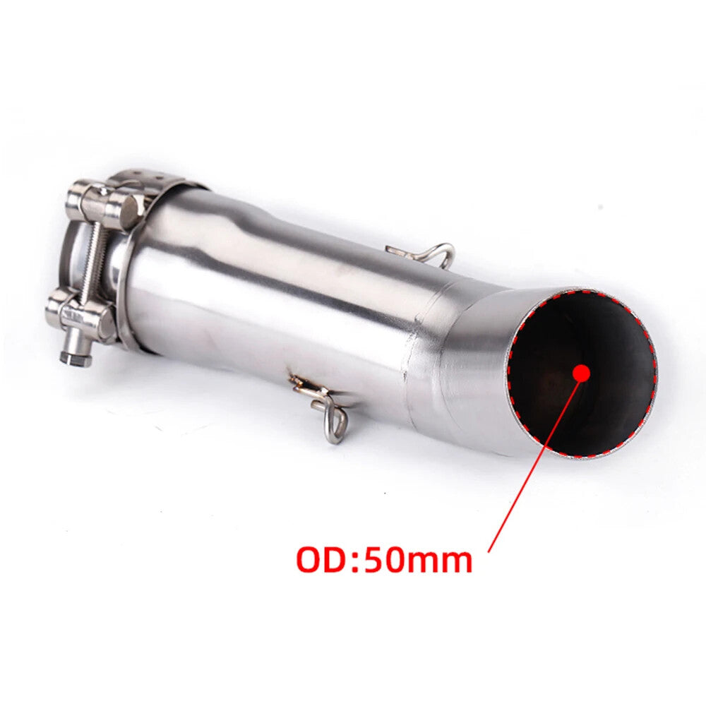 for Yamaha FZ8N/FZ8/FZ8S Stainless 51mm Racing Mid Pipe Slip-On Exhaust Upgrade