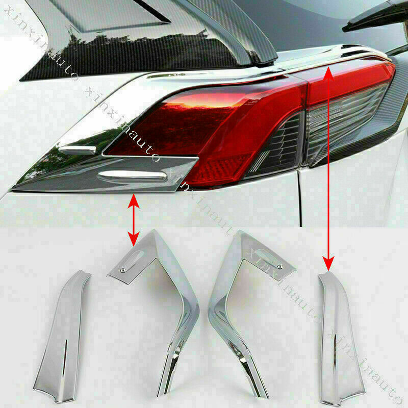 ABS Chrome Accessories Rear Tail Light Lamp Cover Trim for Toyota RAV4 2019-2022