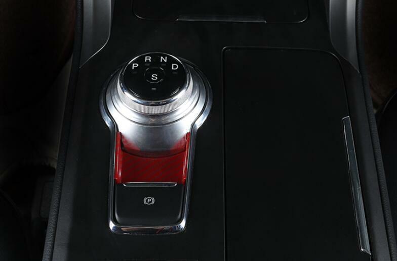 for Ford Mondeo Fusion 17-20 Red Carbon Fiber Console Electronic Handbrake Trim