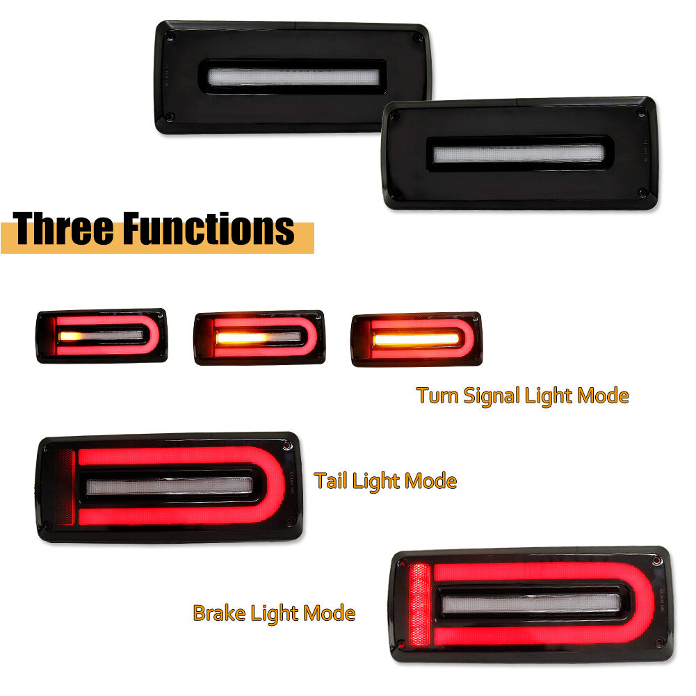 Smoked lens LED rear brake reverse fog lights applicable to 1999-18 for Mercedes G-Class W463