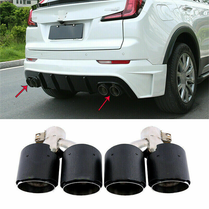 for Cadillac XT4 2019-2021 Carbon Fiber Rear Tail Exhaust Muffler Tip Pipe Trim