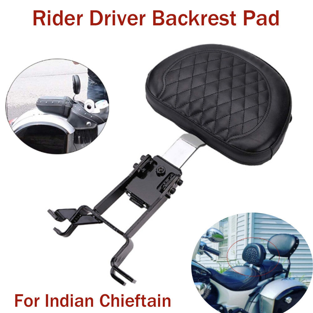 Front Driver Rider Black Backrest Fit For Indian 2016-2023 Chieftain Dark Horse