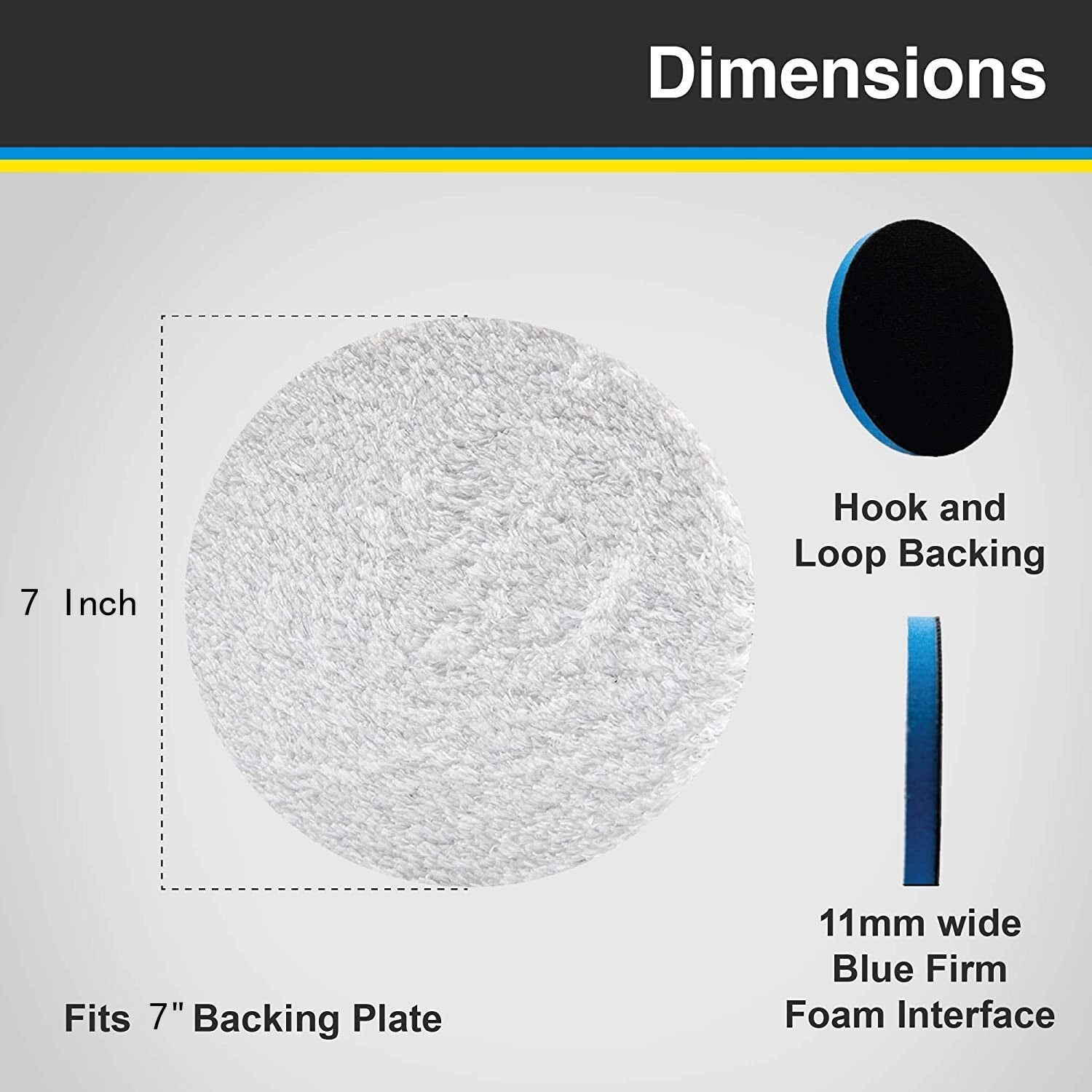 7-inch Heavy Duty Cutting and Polishing Microfiber Pad - Microfiber Polishing Pad