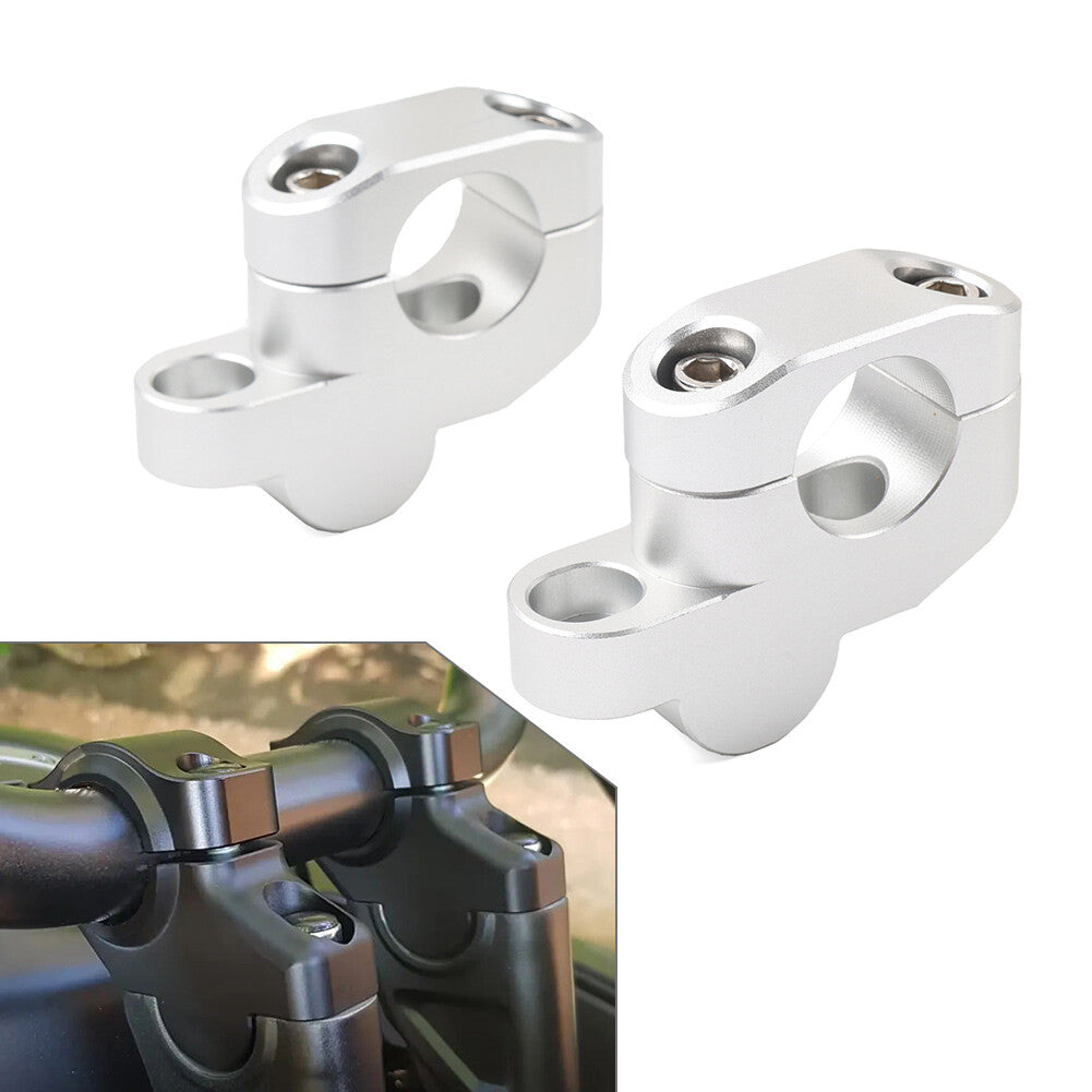 1 25mm Offset Handlebar Clamp Mount Riser Fit for Honda for Suzuki for Yamaha Silver