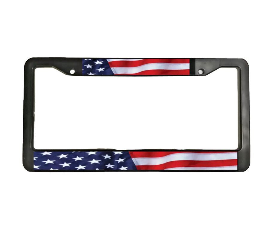 Black American flag license plate cover for Mercedes 1x