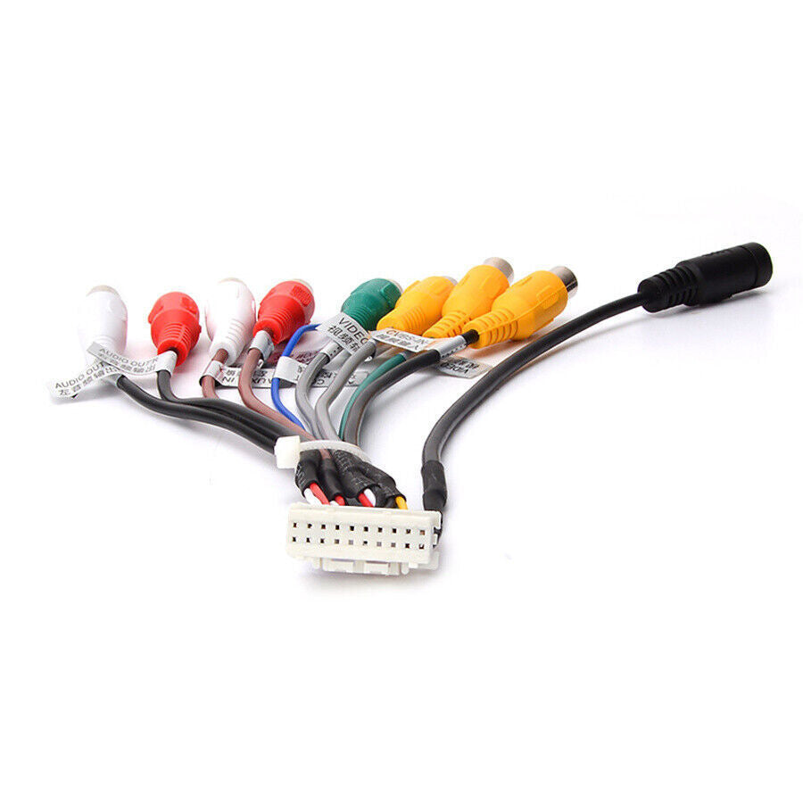 Car for SUV Stereo Radio RCA Output Wire Aux-in Adapter Cable 20 Pin +Mic Universal