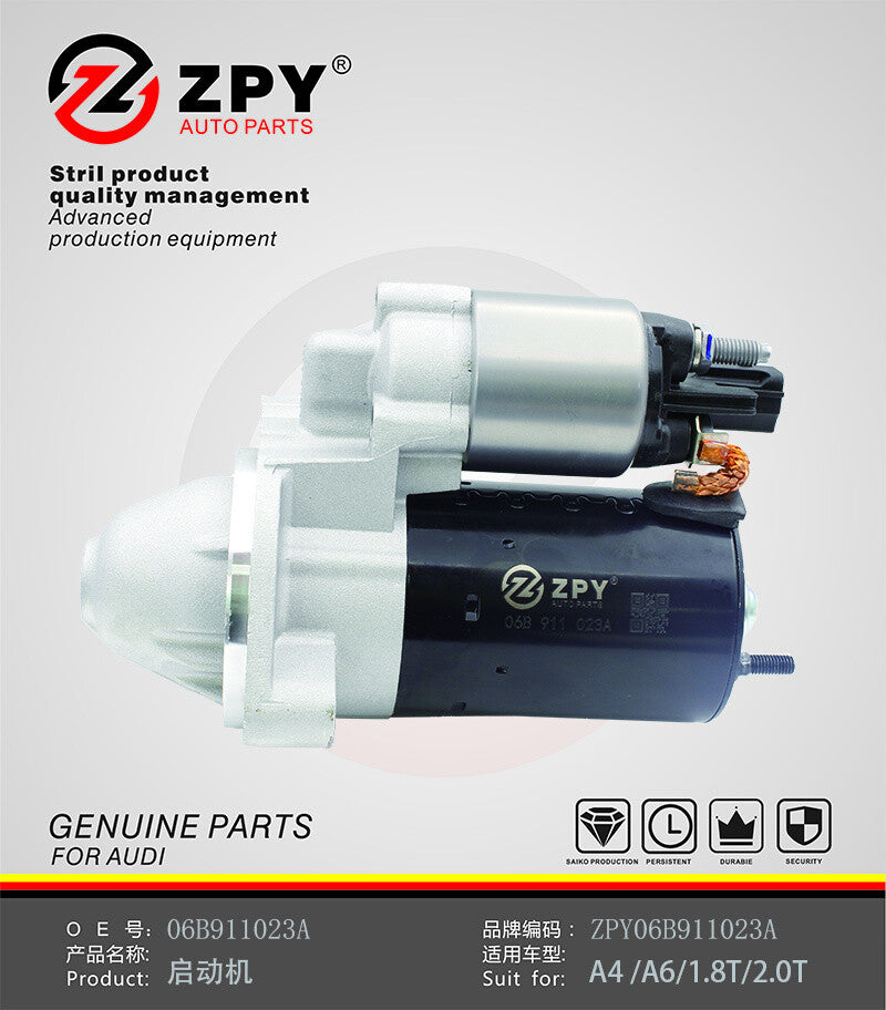 ZPY for VW for Passat for Audi A4 S4 1.8T 2.0T Engine Ignition Starter Motor 06B911023A