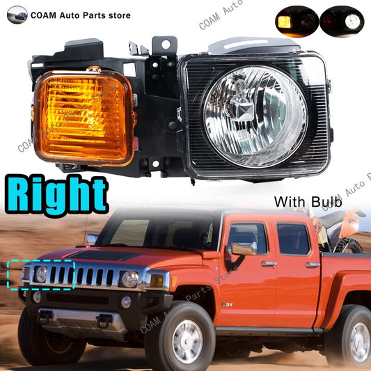 Headlights, daytime running lights, and headlight assemblies for Hummer H3 2006 - 2010