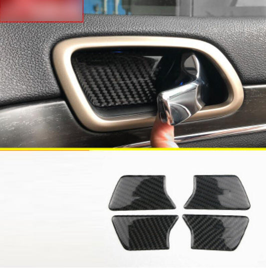 Soft Carbon Fiber Inner Door Handle Bowl Frame for Jeep Grand Cherokee 2014-2022