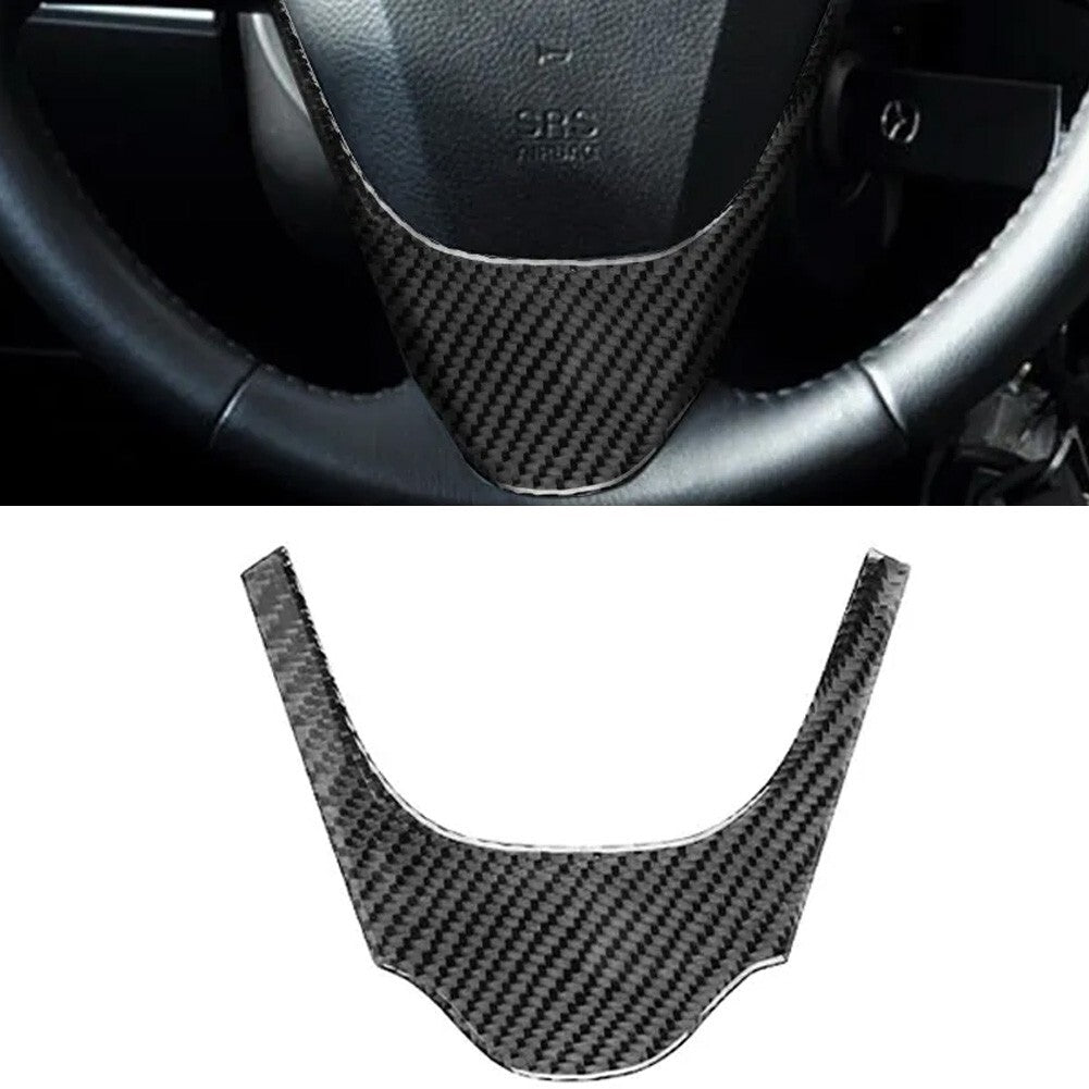 Stylish Carbon Fiber Steering Wheel Trim Elevates Your For Mazda3 2010-2013