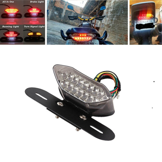 Motorcycle LED Turn Signals Brake Light License Plate Integrated Tail Light