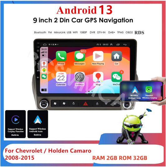 Car Stereo Radio Bluetooth For Apple Carplay Fit for Chevrolet Camaro 2008-2015