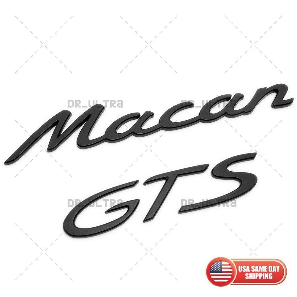 Matte Black Macan GTS Letters Rear Badge Emblem Nameplate Look Deck Lid
