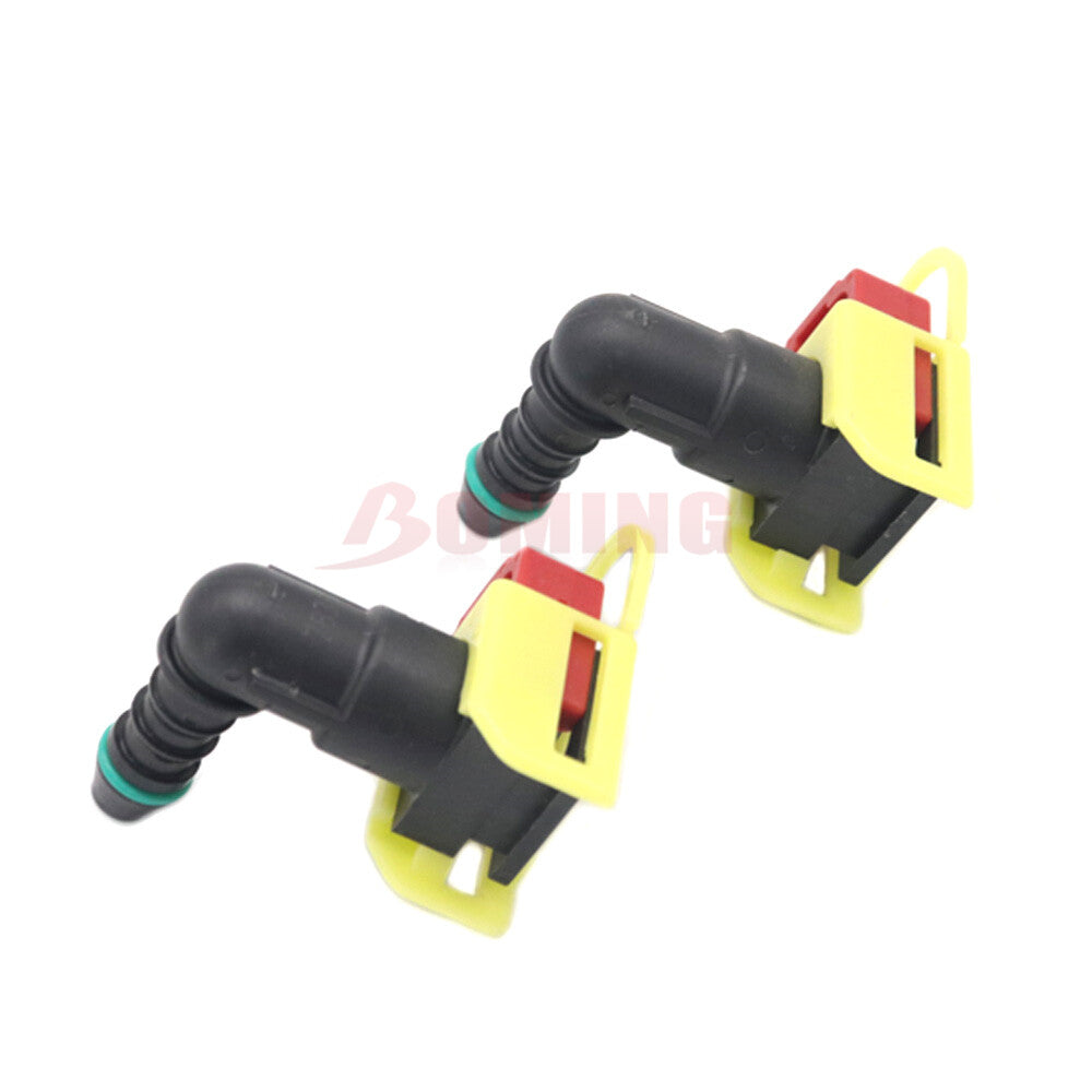 9.49 mm ID6 90¡ã 2-Piece Automotive Fuel Line Hose Fitting Quick Release Connector - new