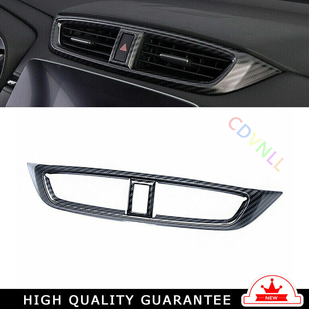 Middle Air Outlet Vent Cover Trim 1X for Honda CRV 2017-2022 Steel Carbon Fiber