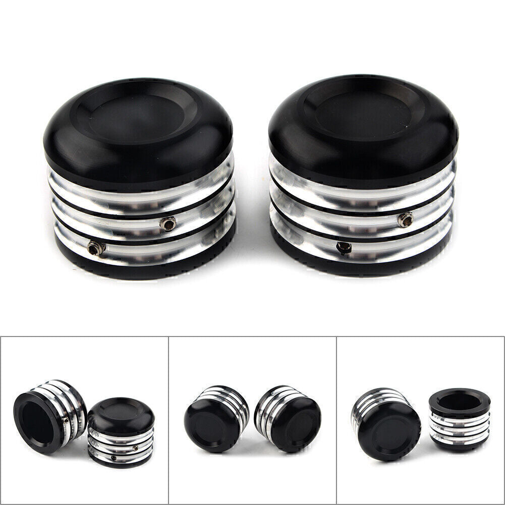 CNC Front Axle Cap Nut Cover Black Fit for Harley Dyna Electra Glide Sportster