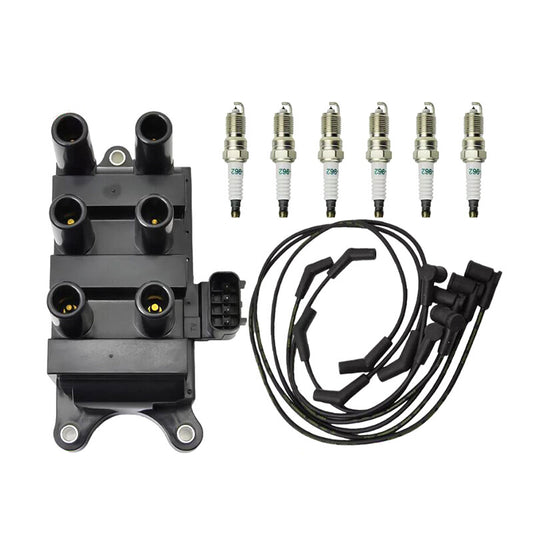 for Ford F150 E150 Taurus for Mazda for Mercury FD498 Ignition Coil + Spark plug  Wires