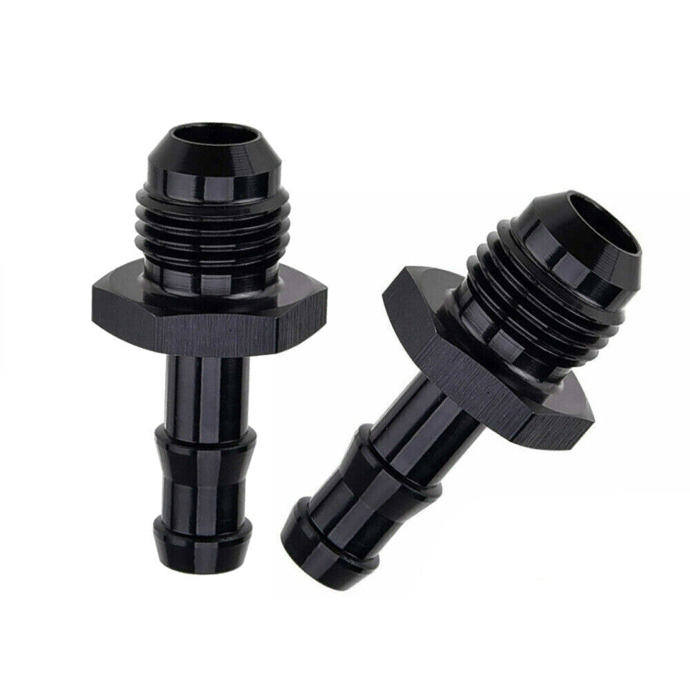2PC AN6 6AN Male Straight To 3/8 Push Lock Barb Adapter Oil Fuel Hose Fittings