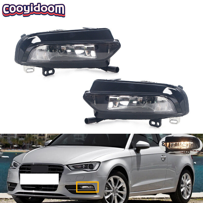For 2012-16 for Audi A3 Sportback Hatchback Front Bumper Fog Lamp W/Bulbs Left+Right