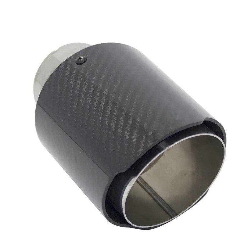 1Pcs Universal Carbon Fiber Exhaust Tips 50mm chrome lining Car Muffler Pipe
