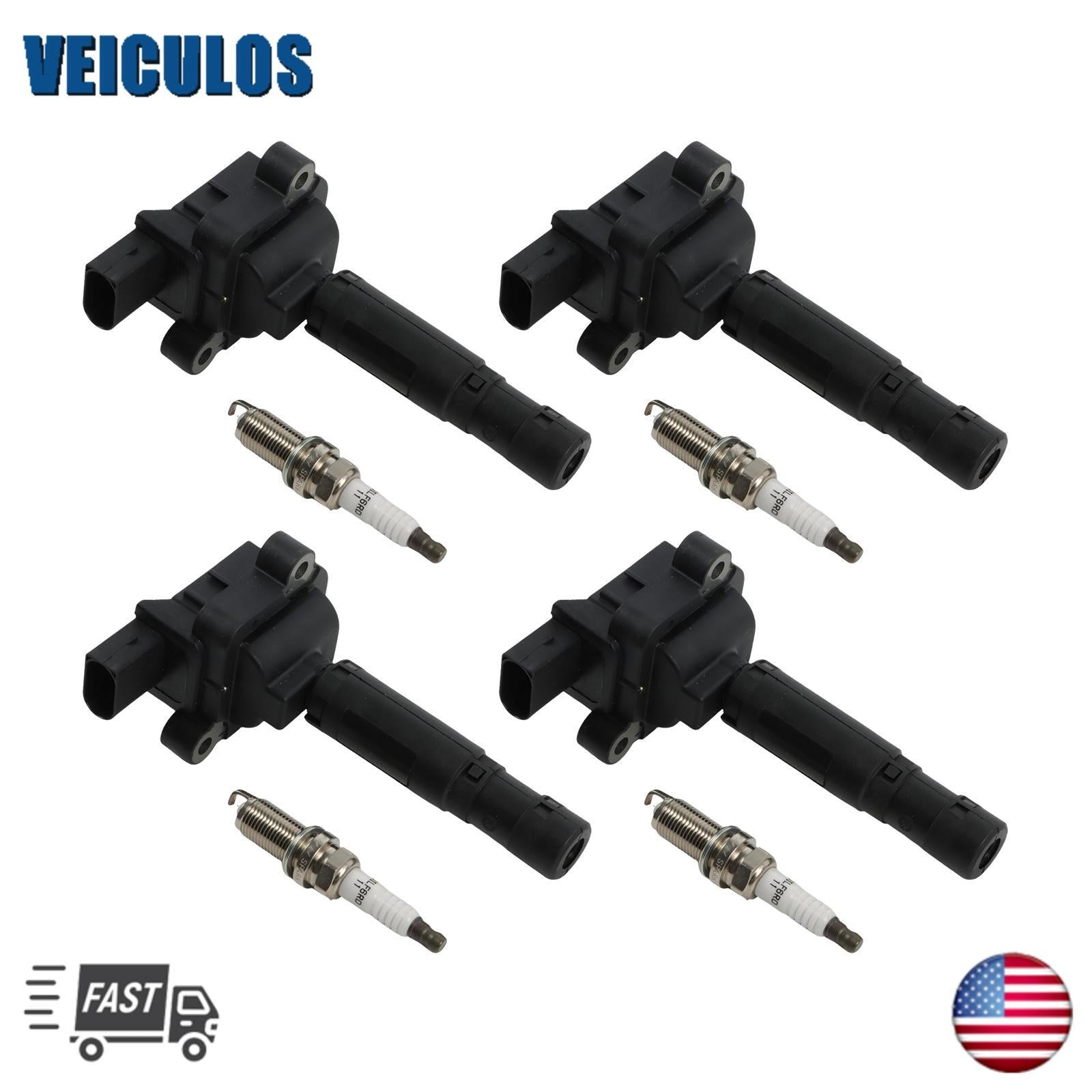 4X Ignition Coils  4X Spark Plugs for Mercedes-Benz C230 Kompressor UF555