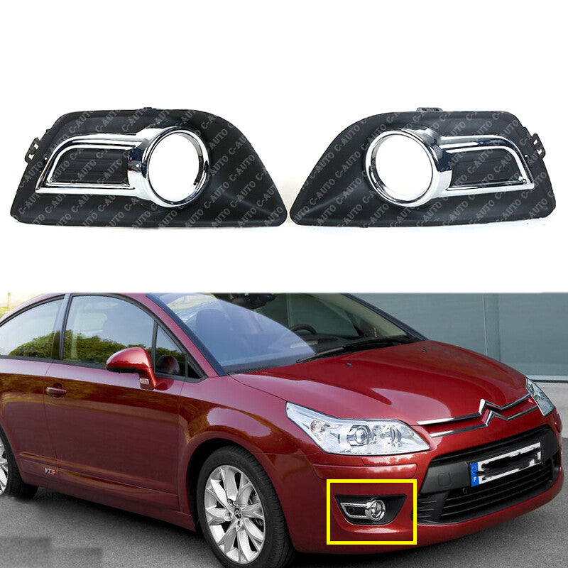 Left / Right Front Bumper Fog lamp Chrome Cover for Citroen C4 2008-2011