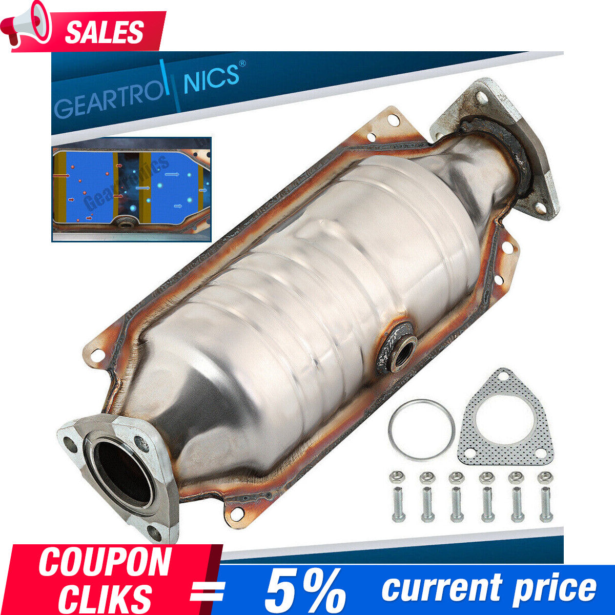 CATALYTIC CONVERTER For 1998 1999 -2002 for Honda Accord DX EX LX L4 2.3L Direct-Fi