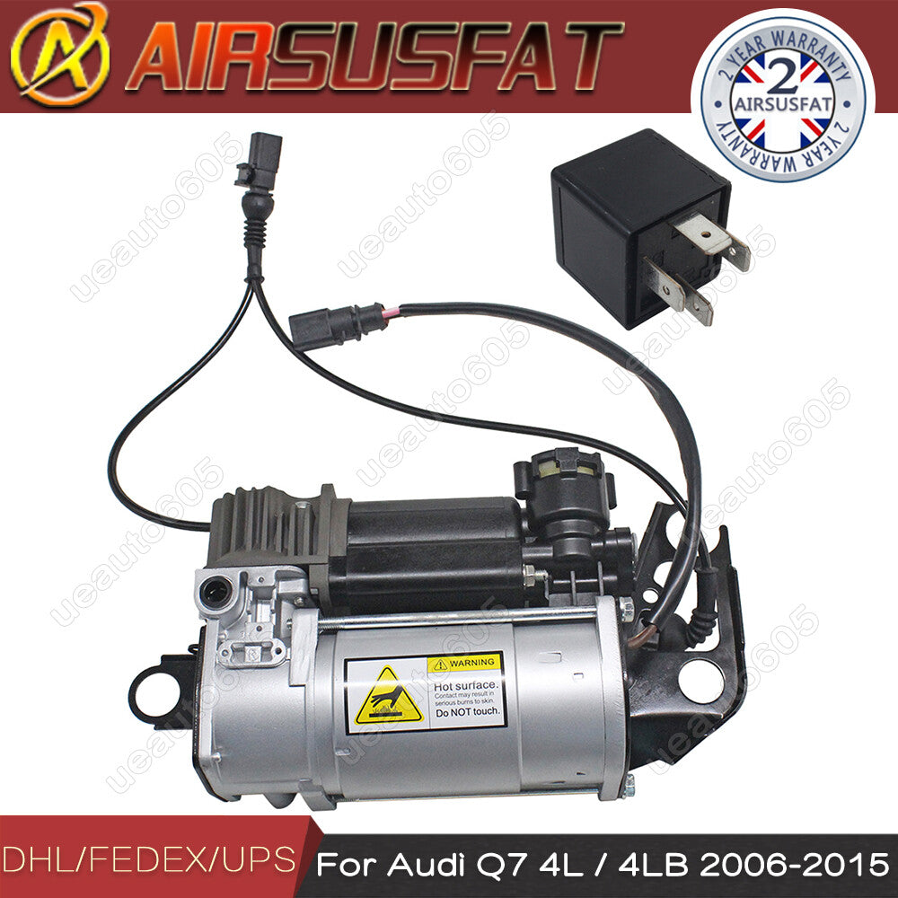 Air Suspension Compressor Pump + Relay for Audi Q7 4L / 4LB 2006-2015 7L8616006A