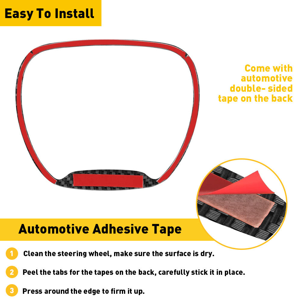 Steering Wheel Cover Trim Bezel For 2015+ Carbon Fiber for Dodge for Challenger Charger