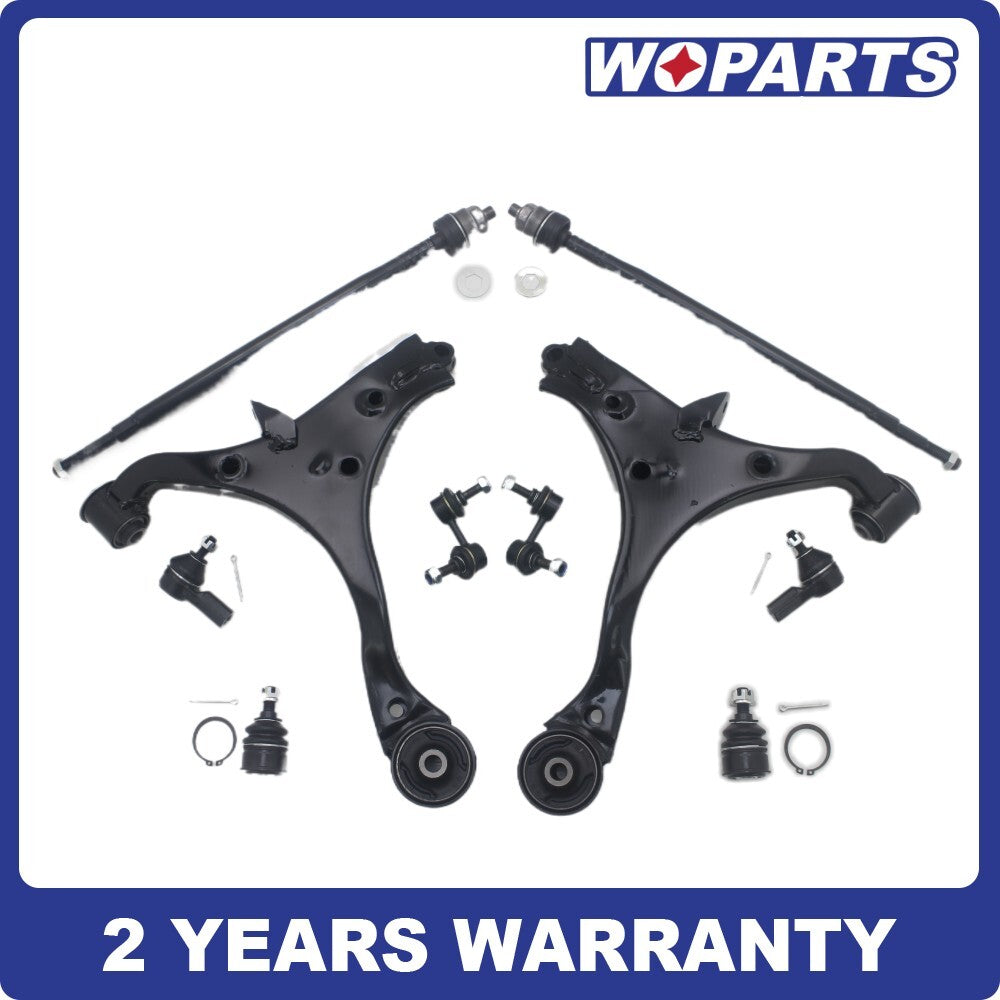 10pc Suspension Ball Joints Tie Rods Control Arms Kit Fit For 01-05 for Honda for Civic