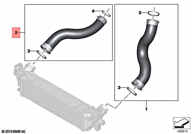 New 13718665700 Charging Air Line Hose for BMW G30 G31 G38 520i 525Li