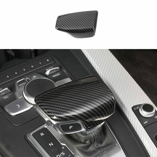 1P ABS Carbon Fiber Inner Console Gear Shift Knob Cover Trim for Audi Q7 2016-19