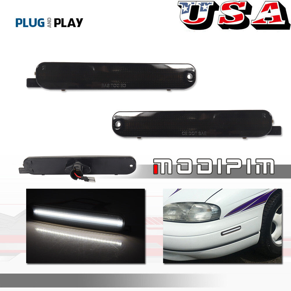 Smoke lens side marker white LED light for 95-01 for Chevrolet Lumina 95-99 Monte Carlo