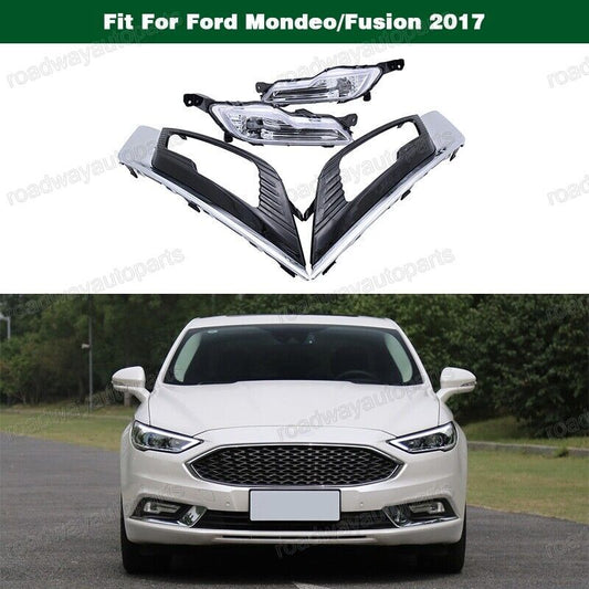 LED Bumper Fog Driving Lights Lamps w/cover chrome for Ford Mondeo/Fusion 2017