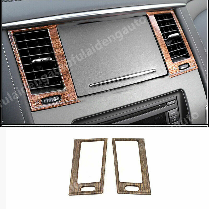 for Nissan Patrol Y62 2017-2019 Wood Grain Central Control Outlet Air Vent trim