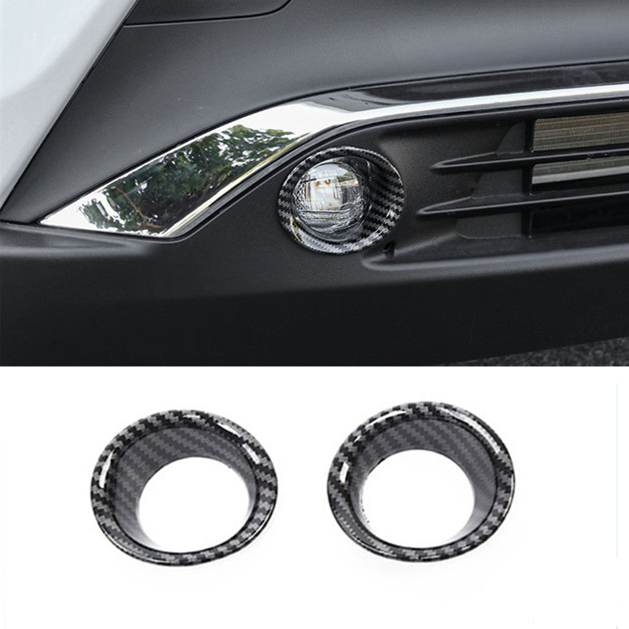 Carbon Fiber Front Fog Light Lamp Cover Decor Trims for Toyota Venza 2021-2023