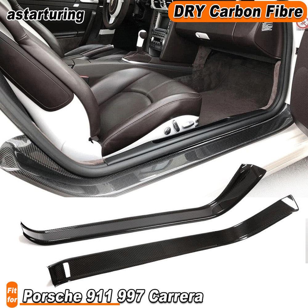 for Porsche 911 997 Carrera 2005-11 Dry Carbon Door Sills Threshold Panels Cover