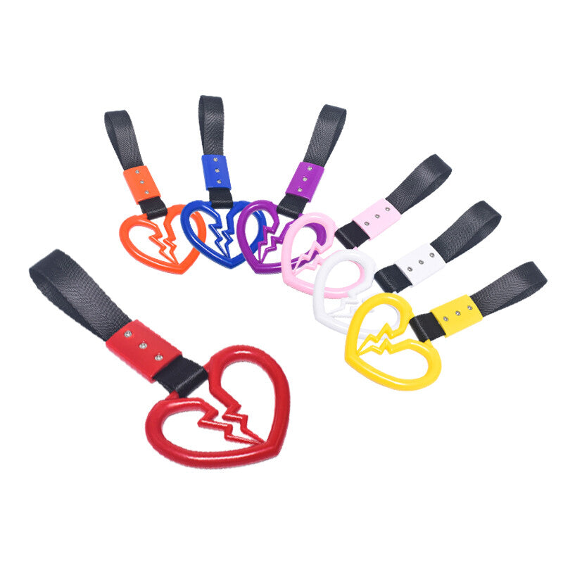 Devil Broken Heart Ring Train Bus Handle Strap Charm Tool Car Tsurikawa Blk