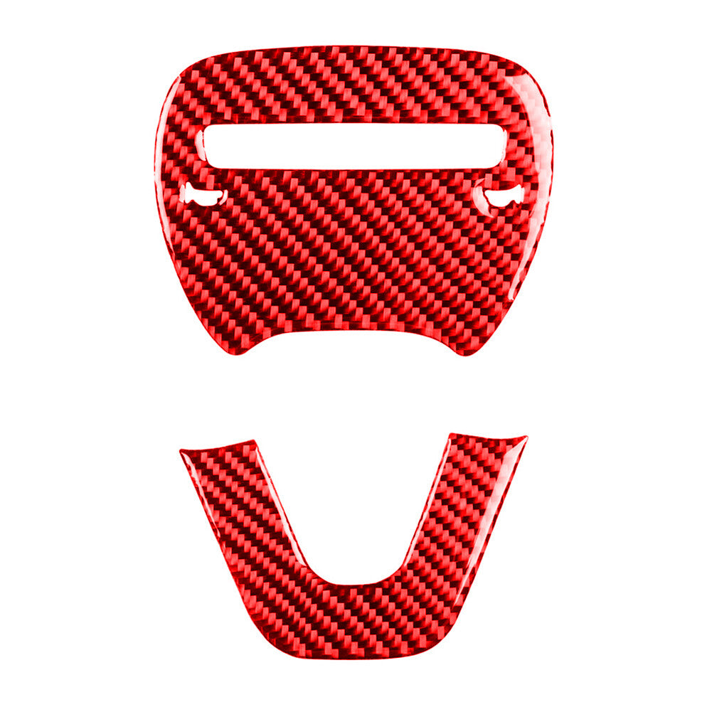 for Dodge for Challenger 2015-2020 Red Steering Wheel Trim Cover Decor Carbon Fiber