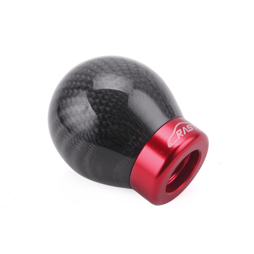 RASTP Racing Real Carbon Fiber Black Ball Manual Gear Shift Shifter Knob