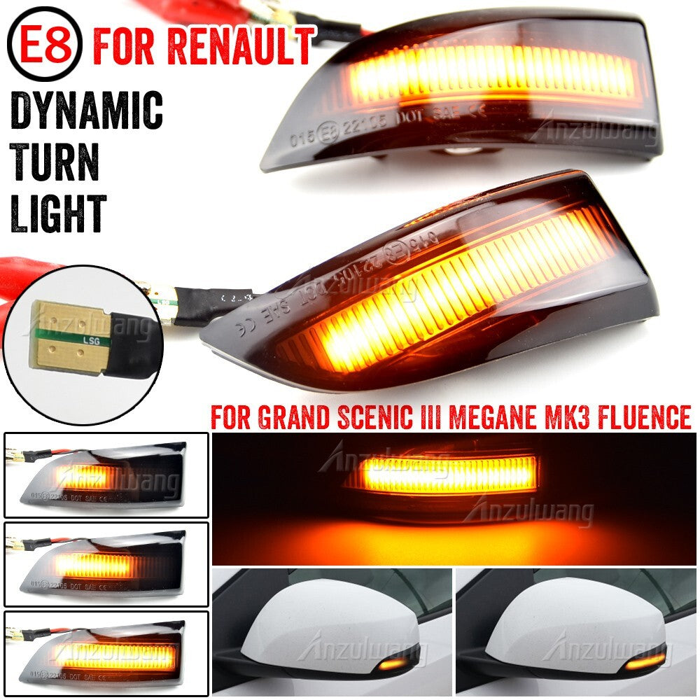 Dynamic Turn Signal Light for Renault Megane Fluence Latitude Samsung Safrane