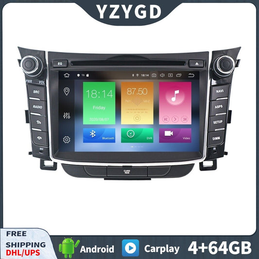 for Hyundai I30 for Elantra GT 2011-2017 Screen Android Car Radio Stereo Carplay GPS