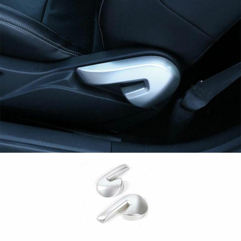 for Ford for Mustang 2015-2022 Matte Silver Electric for Seat Adjustment Cover Trim 2PCS