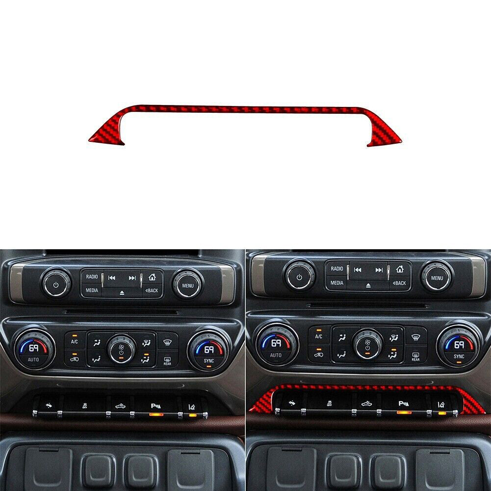 Red Carbon Fiber Below Center Console Trim For Silverado for GMC for SIERRA 2014-2018