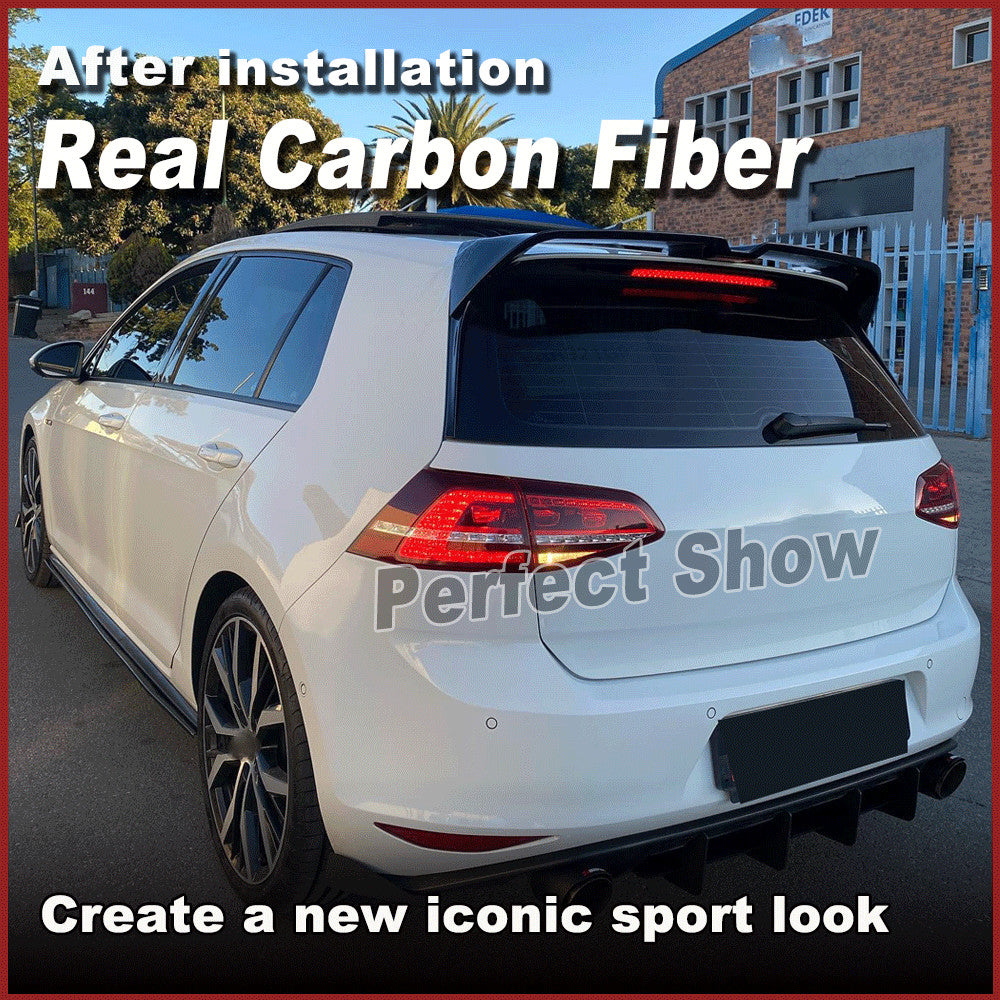 for VW for GOLF 7 MK7 MK7.5 GTI R 2014-2019 REAL Carbon Fiber Rear Roof Spoiler Wing