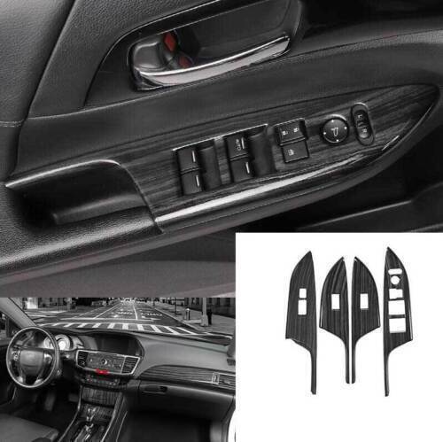 for Honda Accord 2013-2017 Black Wood Grain Car Window Switch Panel Cover Trim