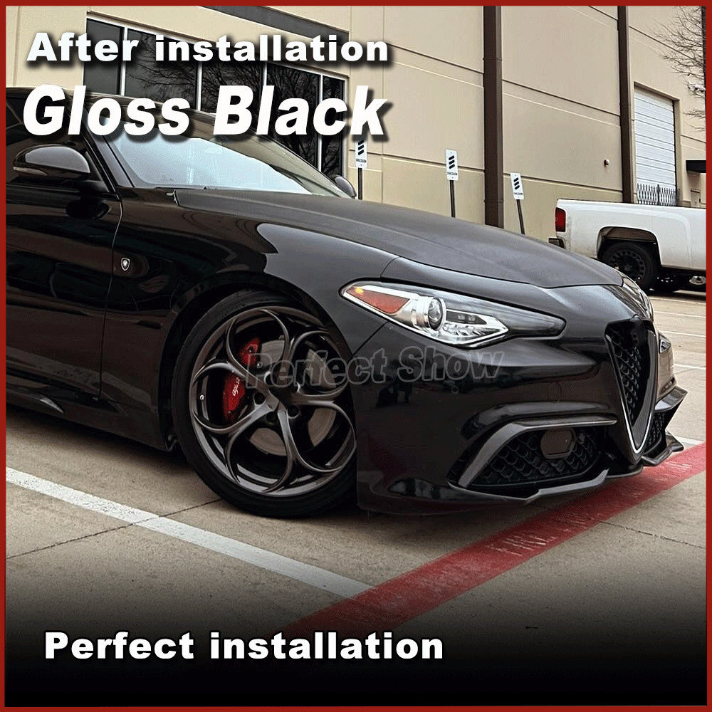 Gloss Black Front Bumper Fins Splitter Fit for Alfa Romeo Giulia Sport 2016-2021
