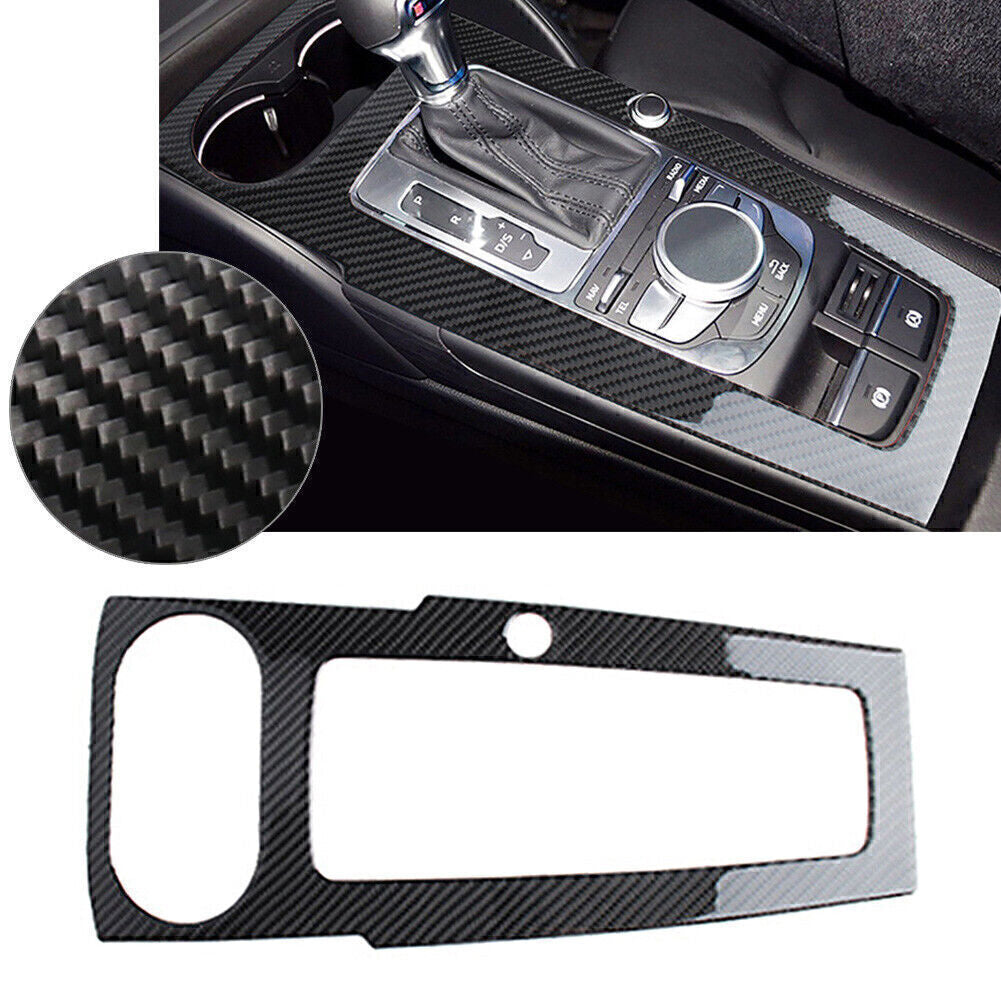 Carbon Fiber Center Console Gear Shift Panel Frame Cover Fit for Audi A3 2014-2019