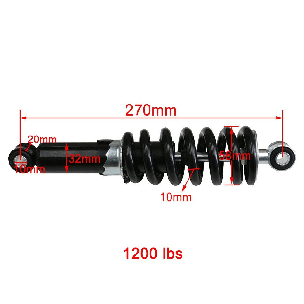 270mm 10.6-inch rear shock absorber for Pit Dirt bikes, for mini bikes, all-terrain vehicles, and four-monkey bikes.