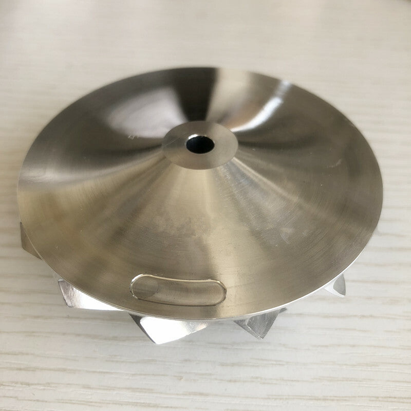 T04E 62.45/82.36 mm 7+7 Blade Turbine Blank Compressor Wheel